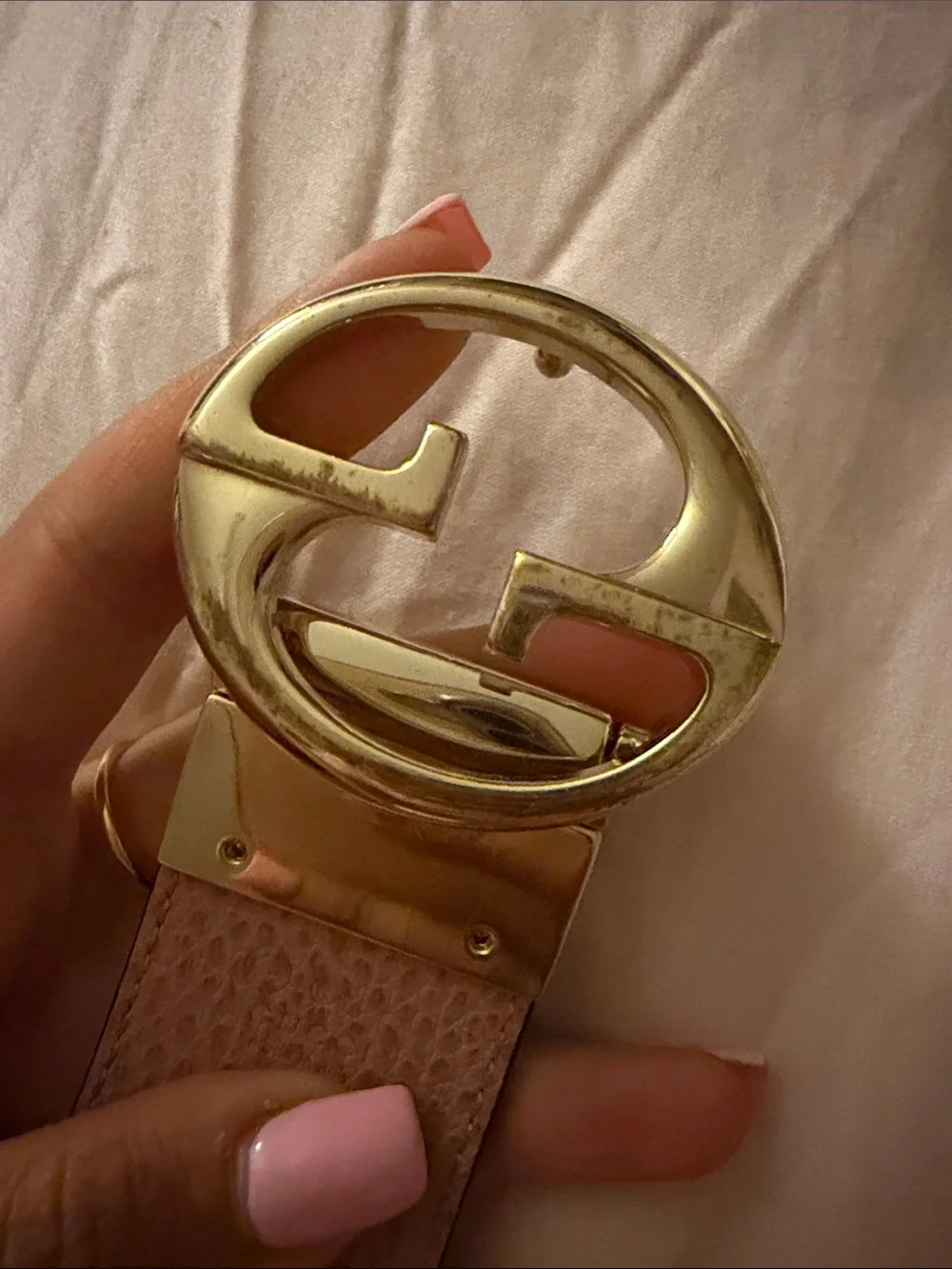 Reversible Gold Gucci Belt Pink & Black